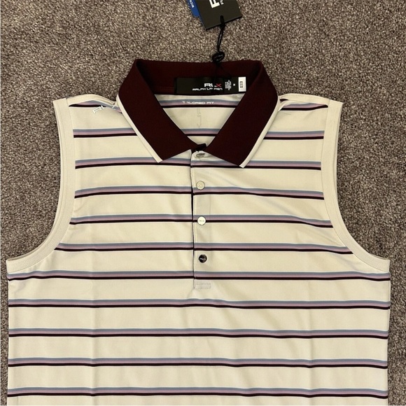 RLX Ralph Lauren Women's Tailored Fit Sleeveless Top Striped Size M - NWT $110 - Picture 3 of 16